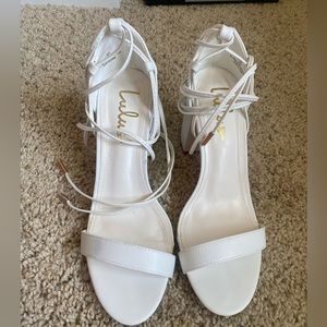 Lulus Strappy White Heels